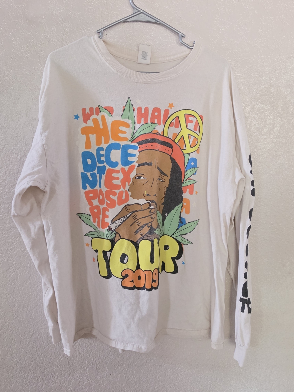 Wiz Khalifa 2019 Tour Long Sleeve Tee White XL